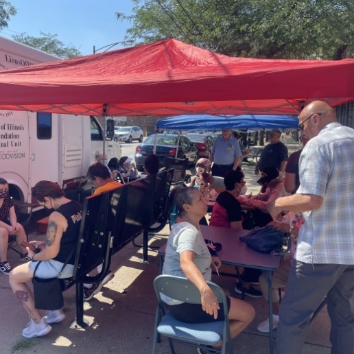 Dental team members volunteering with the Lions Club